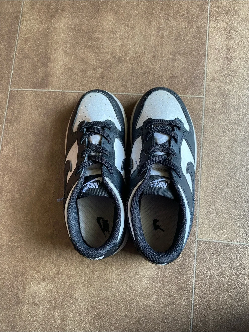 Nike Kids White and Black Dunk Low Shoes